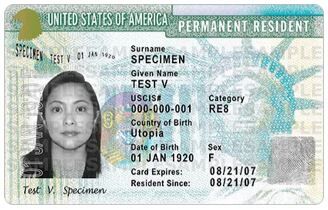 sample green card